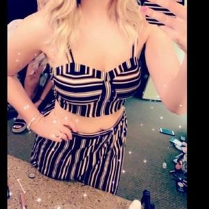 Size L two piece striped outfit